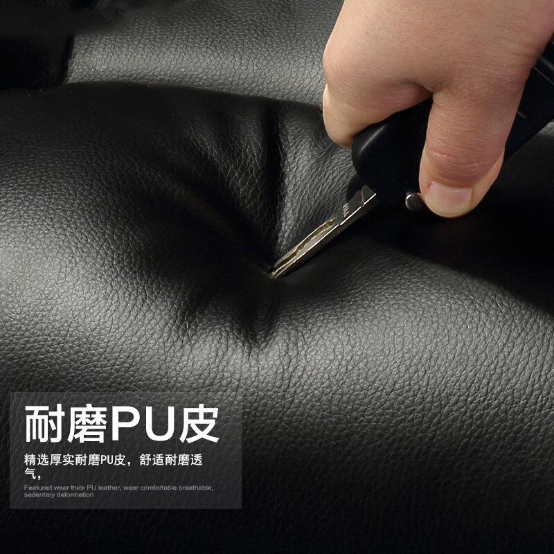 淮木老板电脑椅家用休闲皮转椅办公靠背职员升降书房座椅子可躺_7 米白色PU+可躺+搁脚