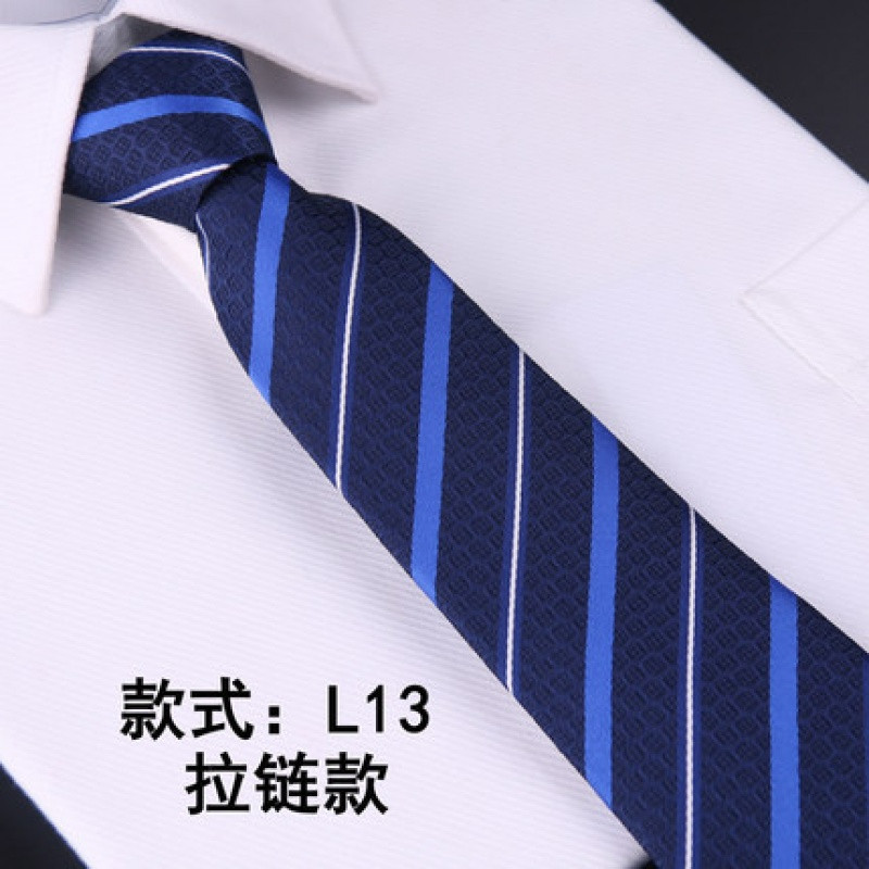 男士商务结婚拉链黑色红色领带方便自动懒人免打易拉得自动领带_3 8cm拉链L13