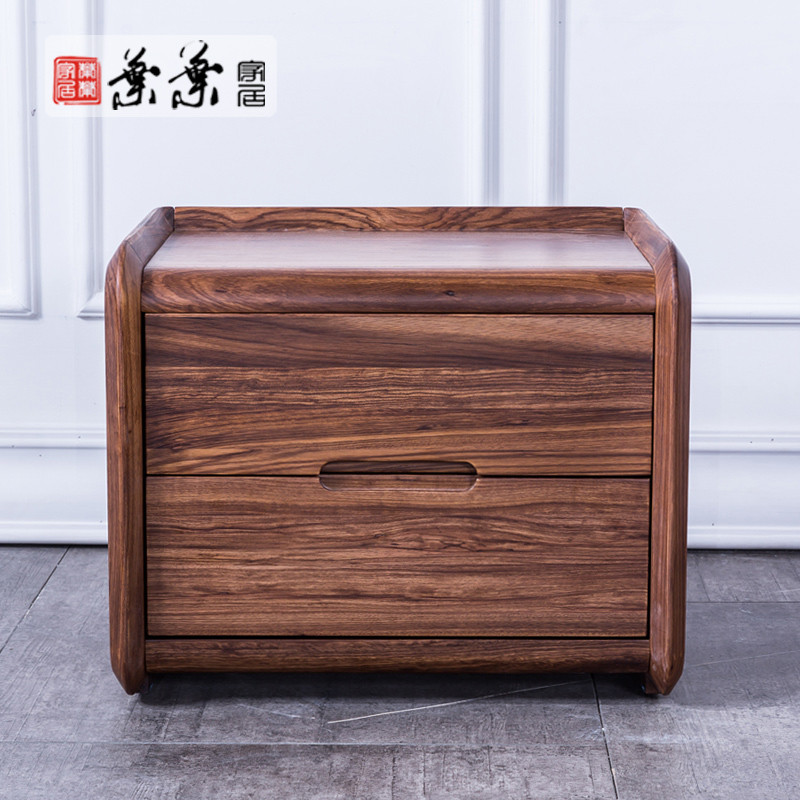 叶叶实木乌金木床头柜现代简约饰物柜储物柜收纳柜卧室家具_6 北欧乌金木床头柜