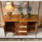 淮木欧式餐边柜大理石面储物柜实木雕花碗柜餐厅茶水柜收纳玄关柜1.6米(天然雨林啡)双 1.2米