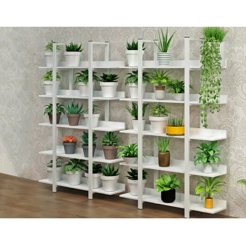 花店鲜花展示花架绿萝架多层欧式铁艺花架客厅阳台多肉花架子_8 四层120*30*182【层高50】