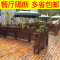户外阳台装修围栏咖啡餐厅隔断栅栏花架防腐木网格花槽木质花箱_7 长120高120宽25（碳化色）