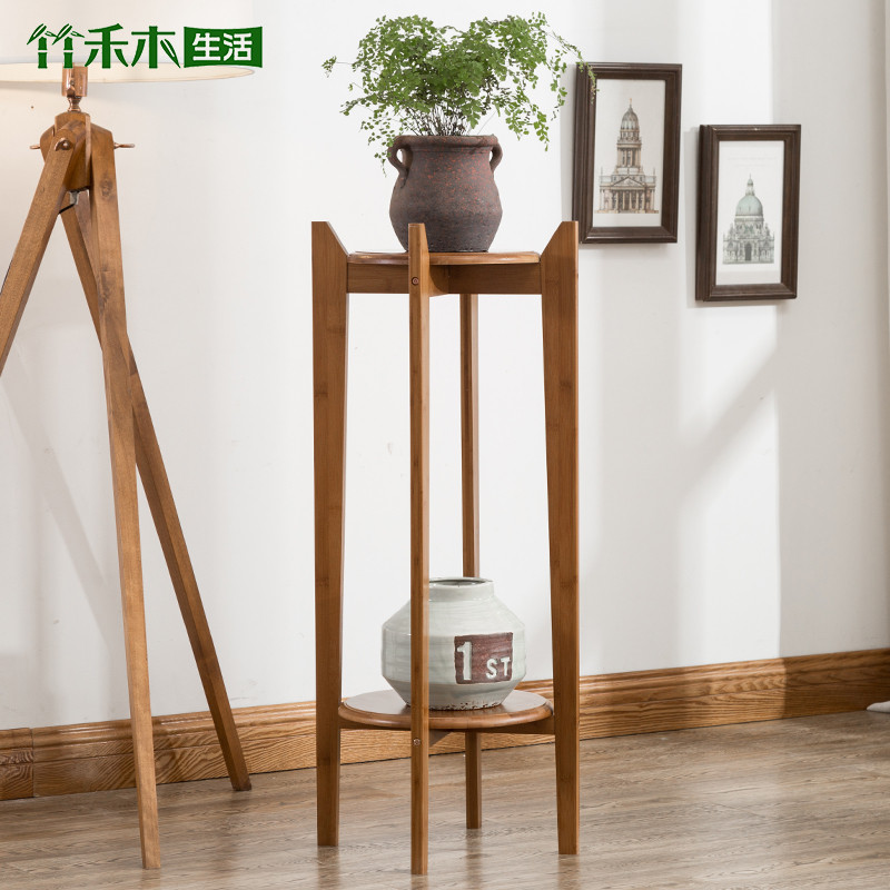 花架客厅吊兰绿萝花架子多层盆景架室内楠竹花盆架_6 小号圆盘型花架