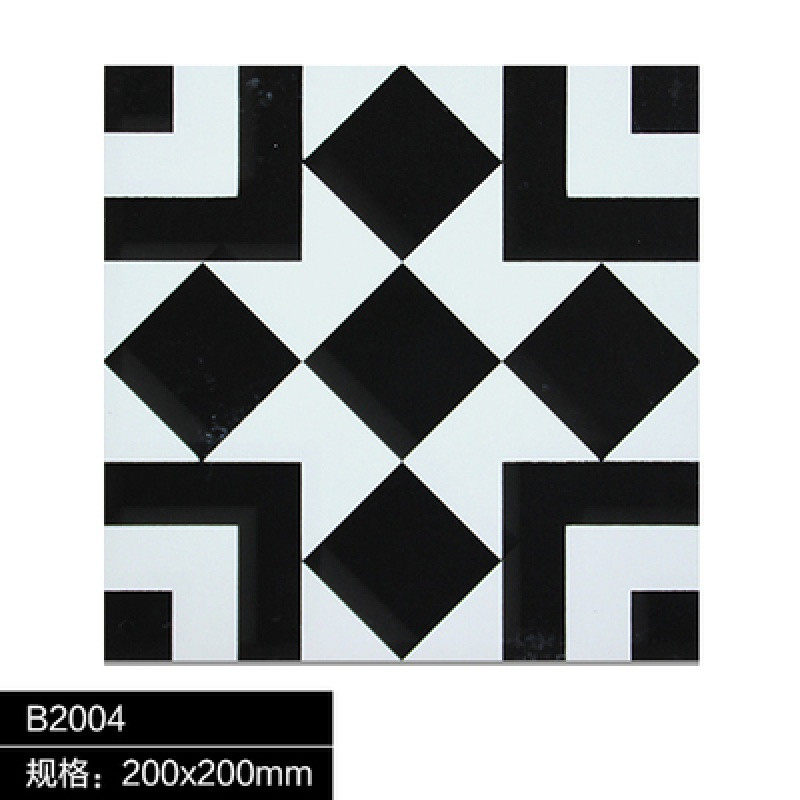 几何小拼花瓷砖黑白混搭花砖餐厅墙砖DIY拼图花片地砖200x200简约 其它 B2004