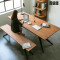 新款创意美式乡村loft工业风格家具实木餐桌工作会议桌咖啡桌设计师长条桌 200*80*75