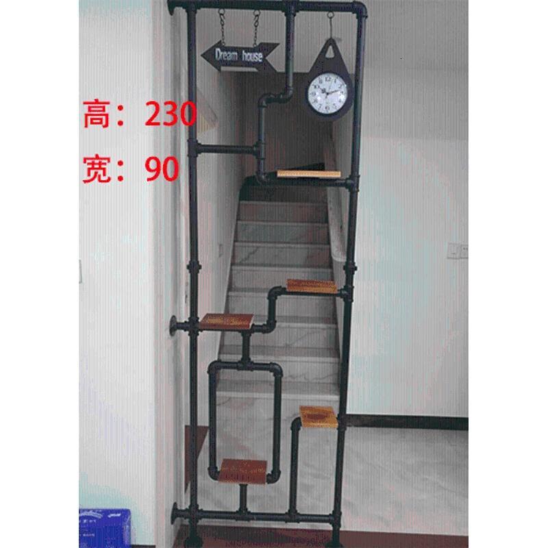 淮木铁艺创意美式餐厅复古落地置物架工业风家用玄关隔断镂空客厅屏风_8 款式5