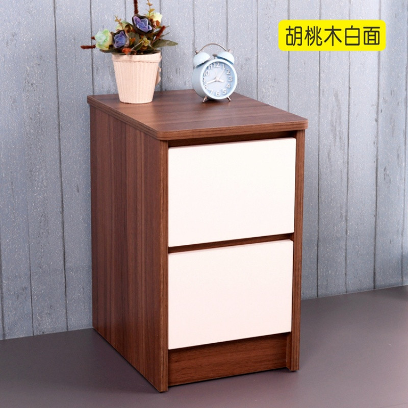 小床头柜迷你整装简约现代儿童小型边柜定做202530354045cm_22 胡桃木白面【现货30cm】无拉手