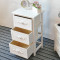 现代简约斗柜实木组合三四五层经济型储物柜整装客厅卧室白桌边柜_7 F款-三层