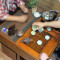 茶桌椅组合阳台茶桌火烧石功夫茶几实木仿古茶几泡茶桌创意小方桌_7 预订新款全实木长方形小茶桌不含登