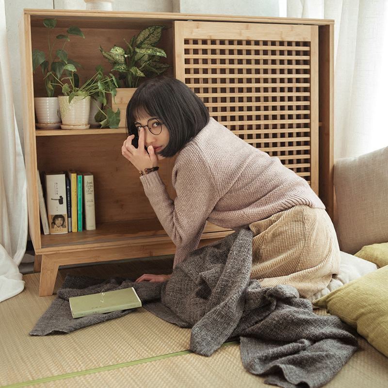淮木北欧餐边柜日式鞋柜玄关柜新中式现代简约收纳储物柜原创设计师114宽/四层双 十方立柜/预定