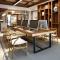 淮木美式loft实木办公桌椅工作台简约现代会议桌长桌办公家具工业风_1_0 现货200*80*75*5公分