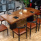 新款创意美式复古铁艺餐桌工业风格长方桌子实木家具大工作台办公会议桌 支持定制