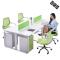 新款创意职员办公桌四人位简约现代电脑六人员工写字台屏风办公室桌椅组合_5 六人位+椅