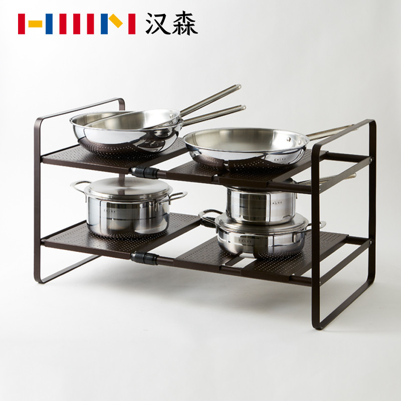 家居厨房洗涤槽沥水架搁板双层水槽收纳架隔板置物架_4 巧克力色