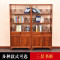 博古架隔断中式仿古实木南榆木客厅玄关置物架展示柜书架多宝阁_6 三联组合中间柜
