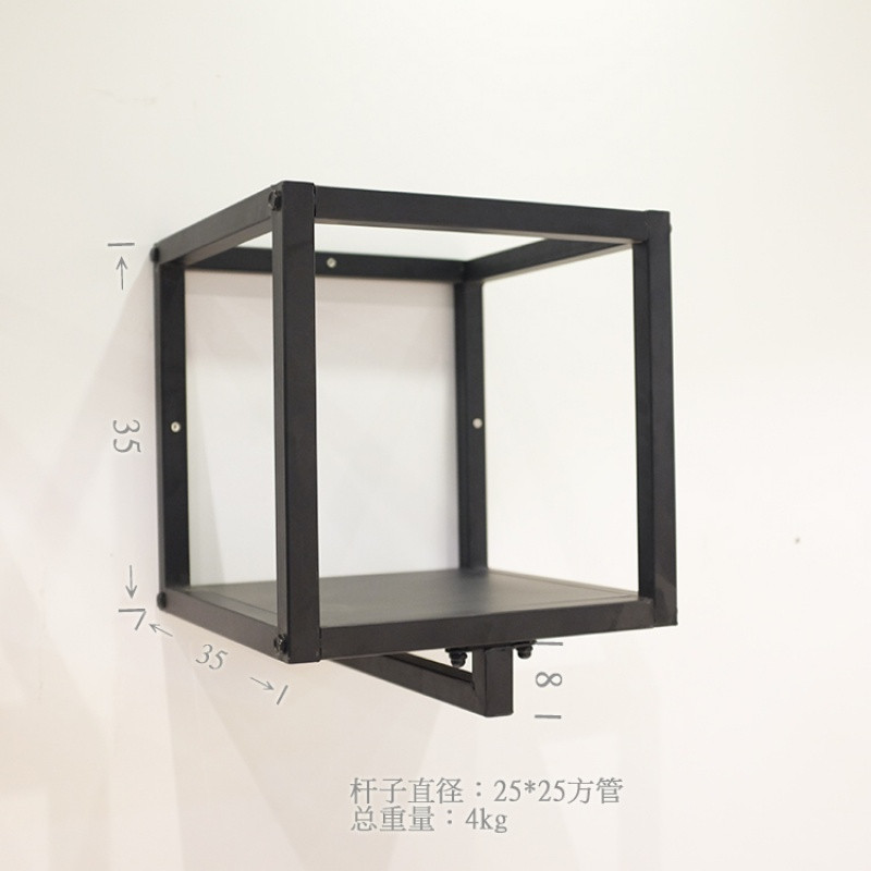 铁艺男女装童装服装店衣架展示架上墙壁挂欧式装饰正侧挂陈列货架_11 【方形带板正挂】长35宽35高43
