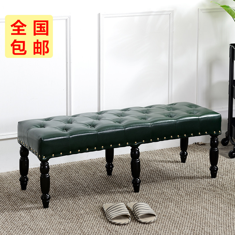 门口换鞋凳鞋柜实木试衣间凳子服装店沙发长凳子穿鞋凳欧式床尾凳_7 长100宽40高43cm棕色