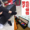 皮质试换鞋储物凳沙发服装店休息长凳子收纳长条鞋店椅容纳实木凳_11_4 天蓝色