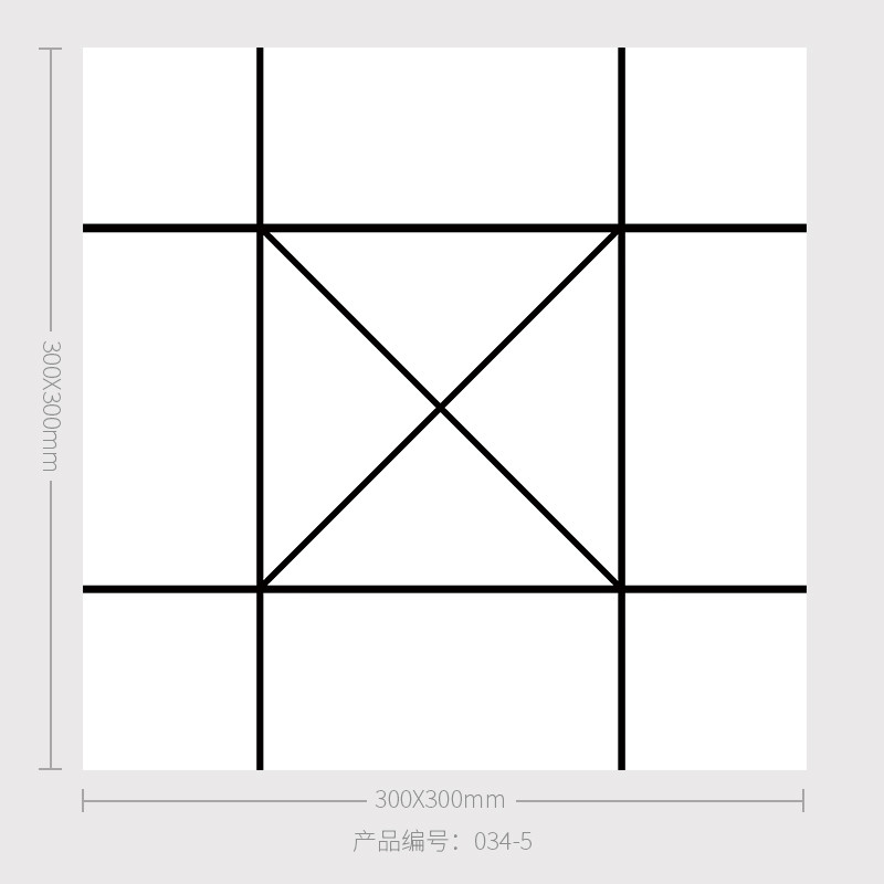 北欧现代简约线条纹300瓷砖墙砖地砖客厅浴室几何图形拼接仿古砖 默认尺寸 034-5