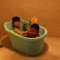 儿童洗澡桶宝宝澡桶加厚塑料保温可坐躺大号婴幼儿小孩泡澡桶盆 湖蓝色+洗头帽+水勺+转转乐