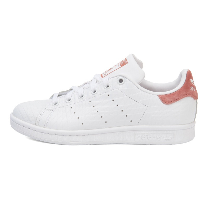 adidas阿迪达斯三叶草女鞋2018春季新款小红尾STANSMITHW休闲鞋-BZ0 亮白/亮白/原粉色 36