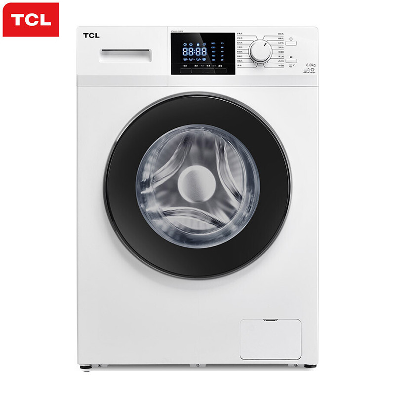 TCL 滚筒洗衣机XQG80-P300B 8公斤智能控制滚筒 变频电机 1400转速 全自动家用静音洗衣机 羽绒服可洗