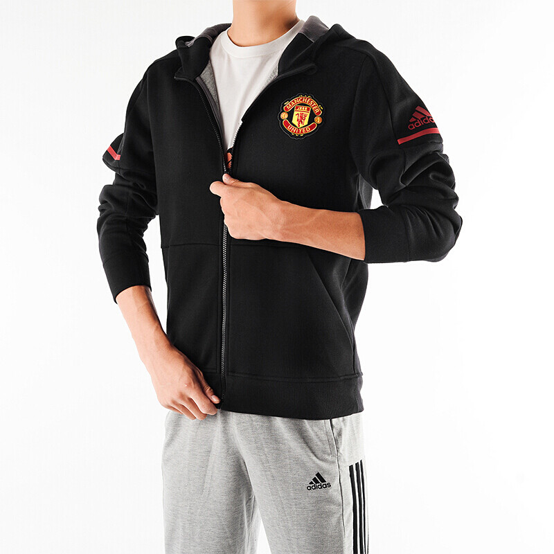 adidas阿迪达斯男装新款曼联足球运动外套连帽茄克-BQ2234 XXL 默认颜色