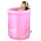 充气浴缸环保折叠浴桶浴盆洗澡桶沐浴桶泡澡桶_1 7070粉色浴桶(配盖子)