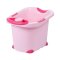 儿童浴缸洗澡桶加厚可坐加大号婴儿小孩泡澡桶宝宝沐浴桶感温浴盆 粉色