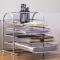 办公用品金属铁丝四层文件架/文件盘座/抽式/资料架/栏/框多用多色多款多功能生活日用收_10_4 桔黄四层