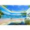 定制大型3D个性壁纸电视背景马尔代夫椰树湖光小道海景背景墙壁画_3 高档无缝珍珠（整幅）