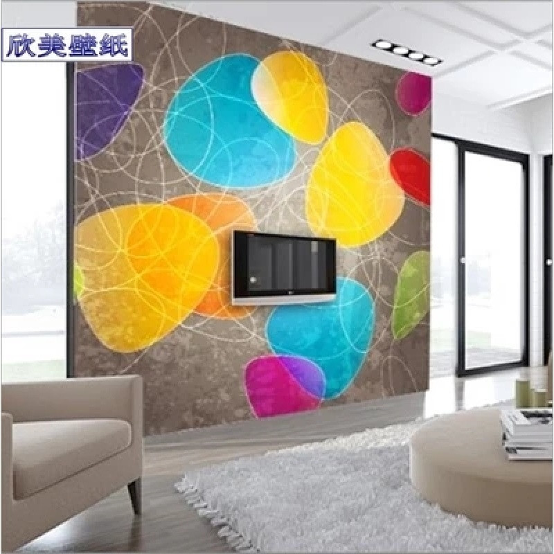 电视背景墙纸壁纸3D抽象简约现代客厅背景壁纸壁画卧室影视墙纸_6 拼接无纺布/每平米