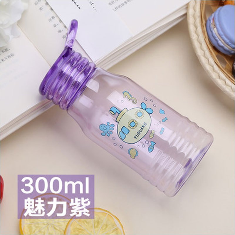 太空杯创意便携学生塑料水杯儿童防漏随手杯运动水壶杯子大多色多款生活日用家庭清洁生活日用家_4_8_2 魅力紫300ml