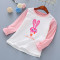 欧麦贝贝童装男女童长袖T恤中大童上衣儿童打底衫M0033 100cm 长耳兔女童粉色