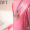 BVT书包小学生美术手提袋男女儿童3-5年级补习减负三用小书包防泼水 浅粉猫头