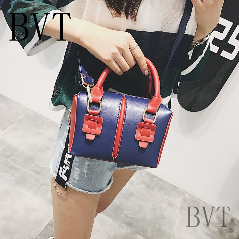 BVT女包包复古信封包锁扣手拿包女潮百搭单肩女包韩版斜挎小包 深蓝色