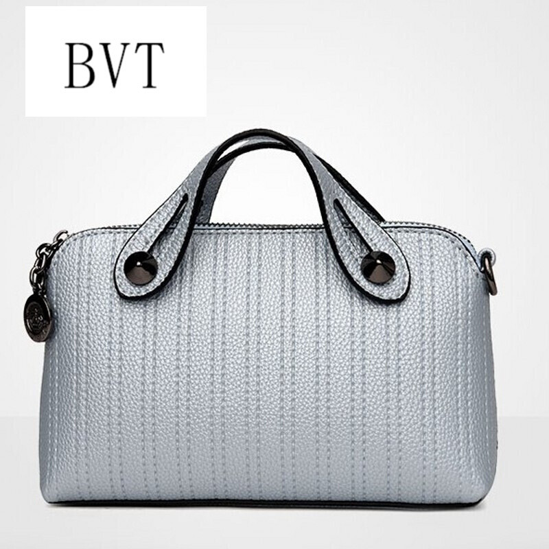 BVT2017新款时尚仿真皮女包手提包韩版休闲单肩斜挎旅行包包 蓝色