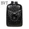 BVT新款男士双肩包大背包女创意时尚学生书包潮流个性铆钉公牛头_8 银色