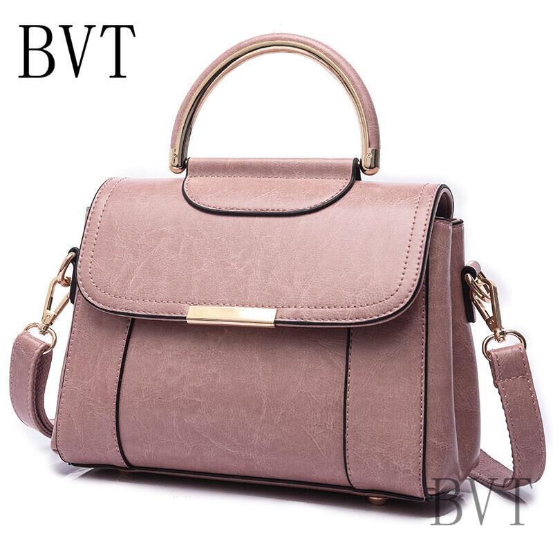 BVT欧美女包包手提包软牛皮女包百搭单肩包斜挎包女士杀手小方包_1 粉红色