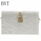 BVT港风迷你毛绒小方包锁扣盒子包包百搭链条包斜跨单肩包 黑色