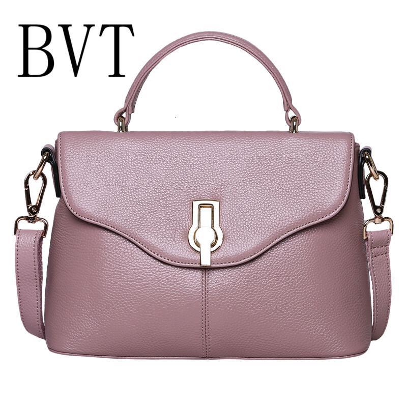 BVT中年女包妈妈包时尚单肩包斜挎包手提包韩版百搭休闲女包包_4 香芋粉