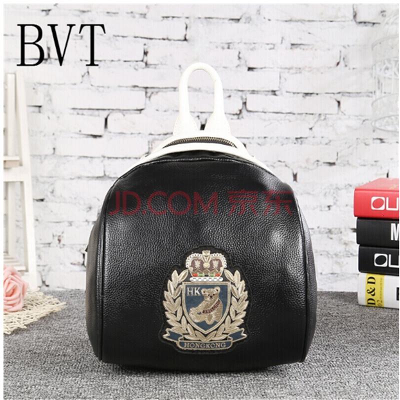BVT欧洲站女包头层牛皮小熊图案背包真皮两用双肩包女图色_0 默认颜色