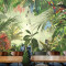 东南亚风格手绘热带雨林芭蕉叶壁纸餐厅客厅电视背景墙纸墙画_3 高档无缝宣绒（整幅）