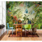 东南亚风格手绘热带雨林芭蕉叶壁纸餐厅客厅电视背景墙纸墙画_3 高档进口油画布（整幅）