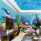 儿童卡通海豚乐园主题背景墙纸卧室大型高档壁纸壁画海洋海底世界_2_1