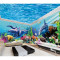 儿童卡通海豚乐园主题背景墙纸卧室大型高档壁纸壁画海洋海底世界_2_1 8D立体材质