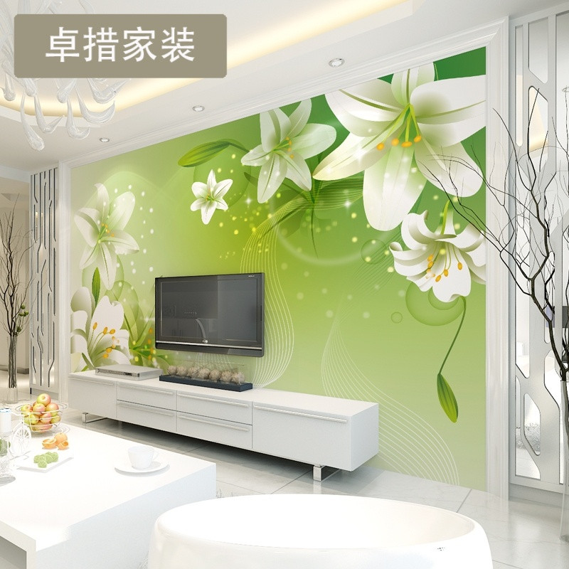 定制定制电视背景墙壁纸墙纸客厅卧室简约现代墙布大型壁画清 4D凹凸无缝工艺