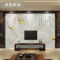 定制简约无缝3D客厅沙电视背景墙壁纸中式玉雕玉兰花鸟壁画 4D凹凸无缝工艺