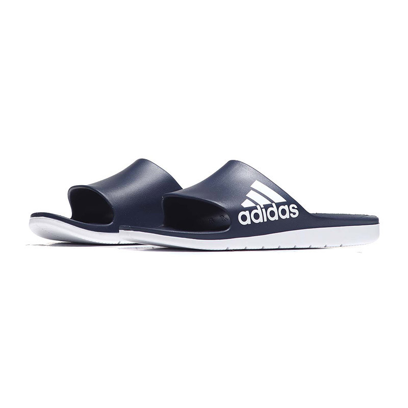 adidas阿迪达斯男子拖鞋2018新款凉拖休闲运动鞋CM7928 CM7929学院藏青蓝=亮白 39码