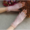 开车防晒手套薄短款露指女夏季防紫外线半指手套冰丝蕾丝防滑透气 50166款黑色